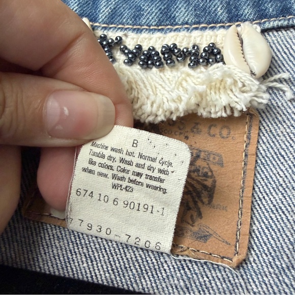 Kyama Handmade Levi's Embellished Vintage Denim Jacket Size M - Picture 7 of 7